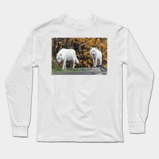 Pair of Arctic Wolves in fall Long Sleeve T-Shirt